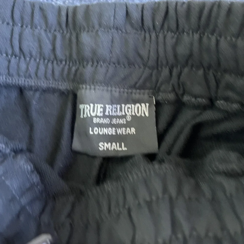 True Religion‎ Pants Mens Small Black Joggers Loungewear Gold Logo Sweatpants